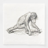 Serviette En Papier Se Poser Autour - Young Ape Gorilla (Devant)