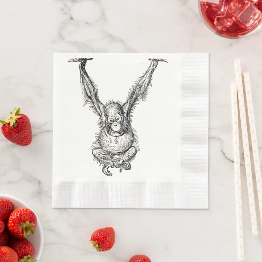 Serviette En Papier Se Poser Autour - Young Ape Gorilla (En situation)