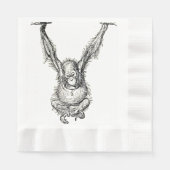 Serviette En Papier Se Poser Autour - Young Ape Gorilla (Devant)