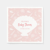 Serviette En Papier Sea Shell Beach Rose Girls Ocean Baby shower (Devant)