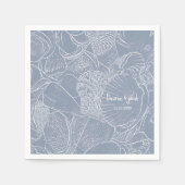 Serviette En Papier Sea Shell Dusty Blue Coastal Beach (Devant)