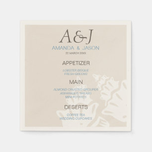 Serviette En Papier Sea Shell Menu Beach Wedding Papier Napkins