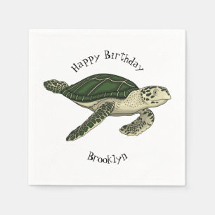 Serviette En Papier Sea turtle cartoon