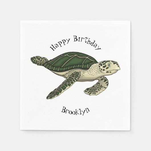 Serviette En Papier Sea turtle cartoon (Devant)
