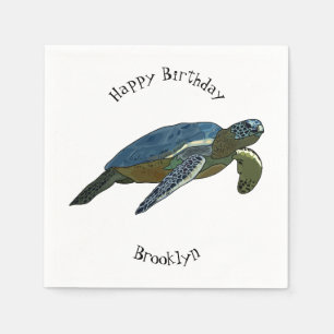 Serviette En Papier Sea turtle cartoon
