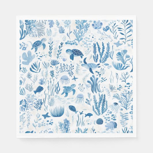 Serviette En Papier Sea Turtle Ocean Adventure Paper Napkin (Devant)