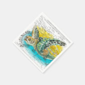 Serviette En Papier Sea Turtle Watercolor (Coin)