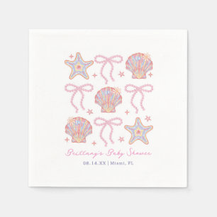 Serviette En Papier Sea You Bientôt Baby Girl Baby shower côtier