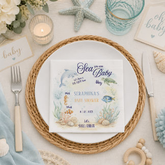 Serviette En Papier Sea You Soon Baby Shower