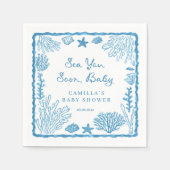 Serviette En Papier Sea You Soon Baby Shower  (Devant)