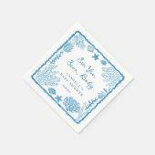 Serviette En Papier Sea You Soon Baby Shower  (Coin)