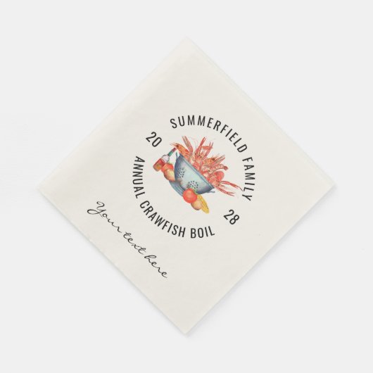 Serviette En Papier Seafood Boisson Custom Matching Family Crawfish Pa (Coin)