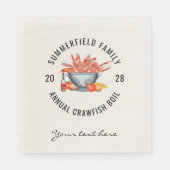 Serviette En Papier Seafood Boisson Custom Matching Family Crawfish Pa (Devant)