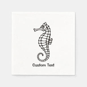 Serviette En Papier Seahorse Black