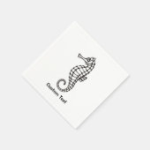 Serviette En Papier Seahorse Black (Coin)