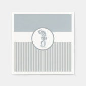 Serviette En Papier Seahorse Bleu Classique Nautique Élégant (Devant)