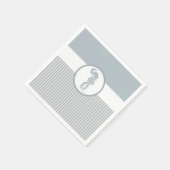 Serviette En Papier Seahorse Bleu Classique Nautique Élégant (Coin)