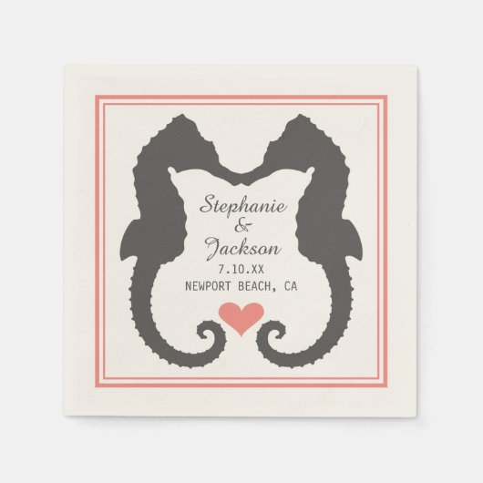 Serviette En Papier Seahorse Heart (Devant)