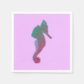Serviette En Papier Seahorse, Ocean Life, Vector Art Cocktail Napkin (Devant)