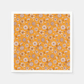 Serviette En Papier Seamless Floral pattern orange (Devant)