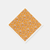 Serviette En Papier Seamless Floral pattern orange (Coin)
