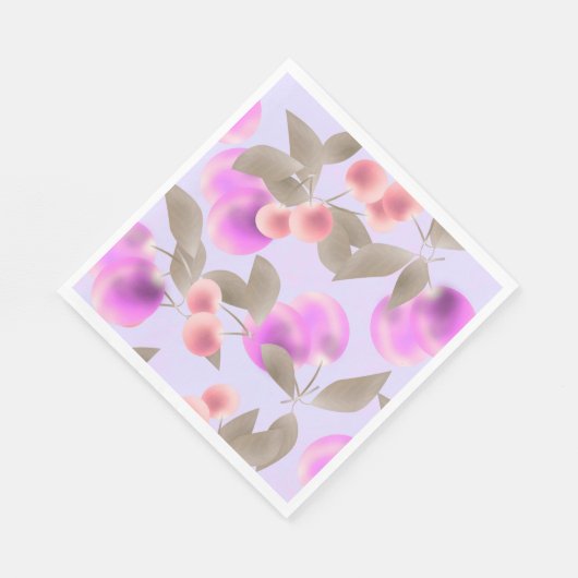 Serviette En Papier Seamless light plum fruits purple berries cherry p (Coin)