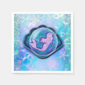 Serviette En Papier Seashell Fit pour une Parties scintillant de sirèn (Devant)