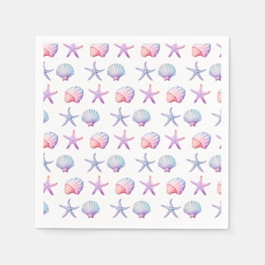 Serviette En Papier Seashell Pattern Party (Devant)