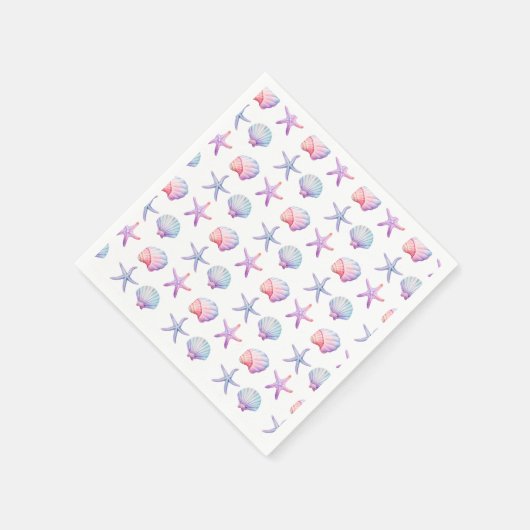 Serviette En Papier Seashell Pattern Party (Coin)