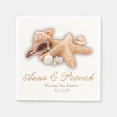 Serviette En Papier Seashells Beach Destination Mariage Personnalisé (Devant)