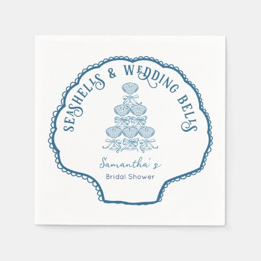 Serviette En Papier Seashells & Wedding Bells Bachelorette Party (Devant)