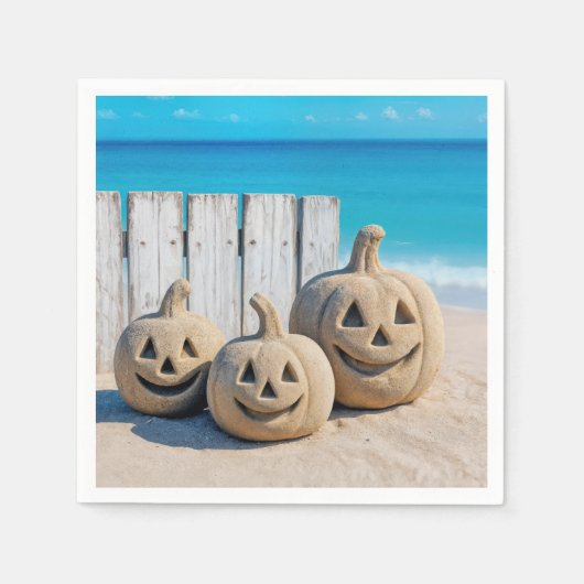 Serviette En Papier Seashore Sand Jack o' Lanterns (Devant)