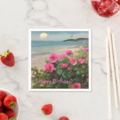 Serviette En Papier Seashore Wild Rose Anniversaire (En situation)