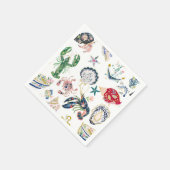 Serviette En Papier Seaside Soirée Coastal Pattern (Coin)