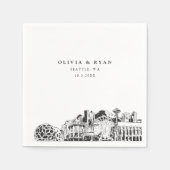 Serviette En Papier Seattle Skyline Mariage papier Cocktail Napkin (Devant)