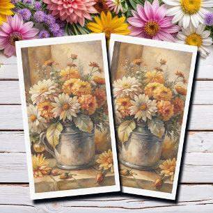 Serviette En Papier Seau avec Floral d'automne