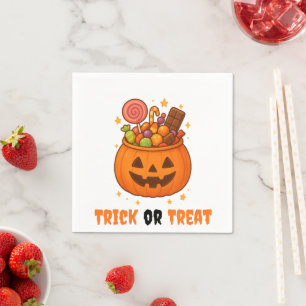 Serviette En Papier Seau citrouille plein de sucré - Halloween