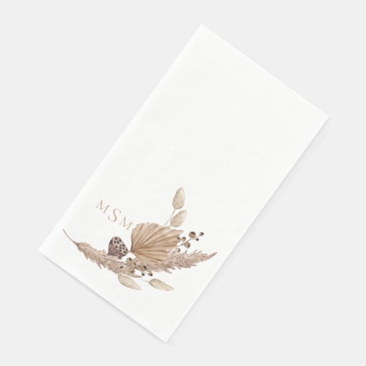 Serviette En Papier Séchage neutre Foliage Monogramme Papier Serviette (Coin)