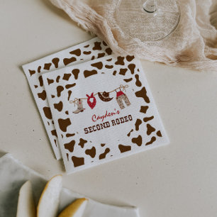 Serviette En Papier Seco d Rodeo Cowboy Occidental 2e Anniversaire