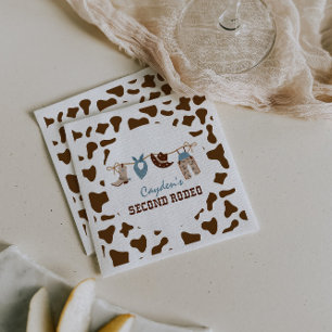 Serviette En Papier Second Rodeo Western Cowboy 2e anniversaire