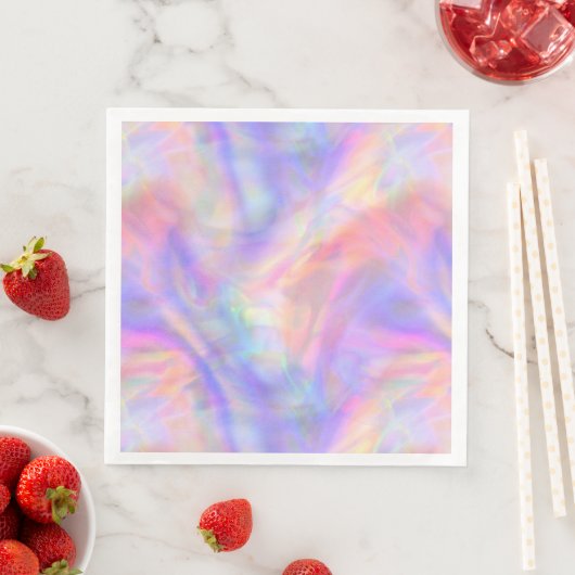 Serviette En Papier seconde vue, holo pastel : (En situation)