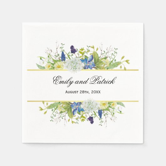 Serviette En Papier Secret Garden Rustique Mariage Fleur sauvage (Devant)