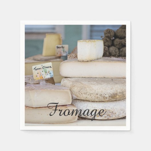 Serviette En Papier Sélection de Fromage Rustique Français (Devant)