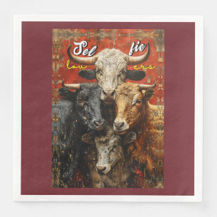 Serviette En Papier Selfie Lovers Vaches