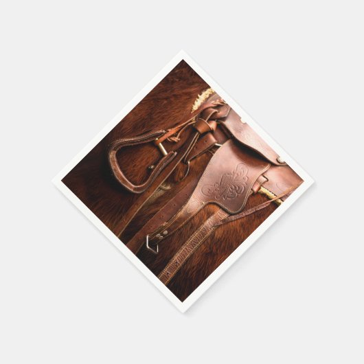 Serviette en papier Selle de Cheval Élégante (Coin)