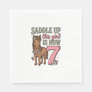 Serviette En Papier Sellez Cette Fille A Maintenant 7 Ans T-shirt Anni