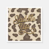 Serviette En Papier Sellez Marron Vache Imprimé Country Western Rodeo  (Devant)