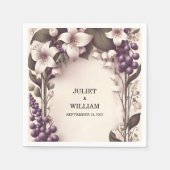 Serviette En Papier Semences Ferme rurale Bois Fruit Vignoble Mariage (Devant)