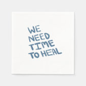 Serviette En Papier Semi-dark blue hand lettered healing message (Devant)