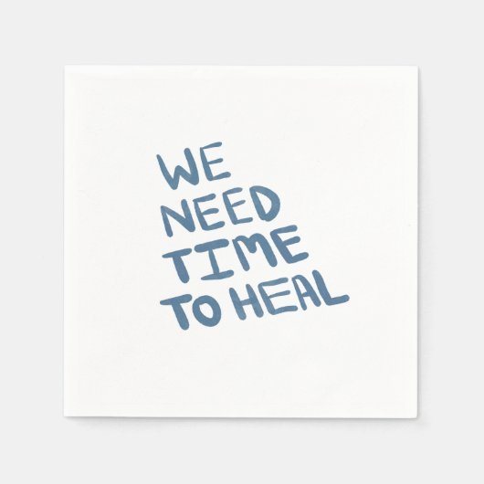 Serviette En Papier Semi-dark blue hand lettered healing message (Devant)